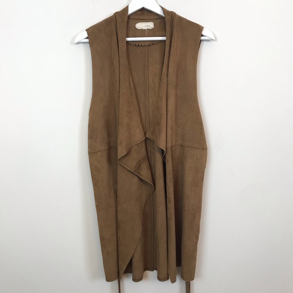 Areve Jackets & Blazers - A’reve Tan Faux Suede Vest